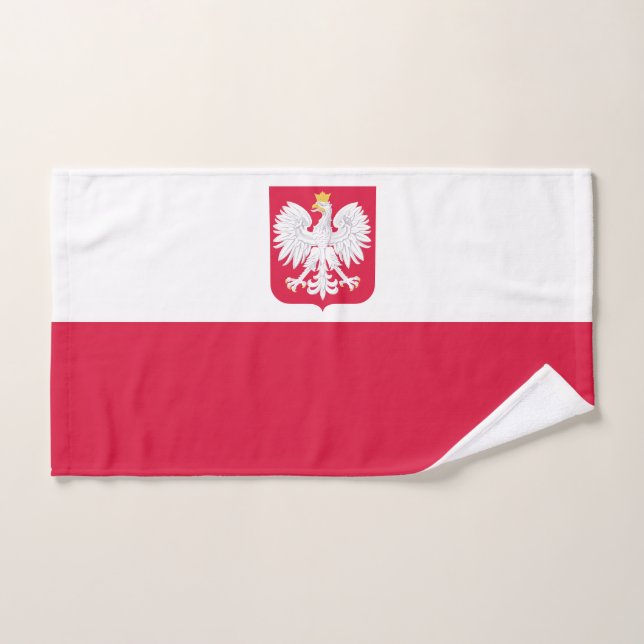 Poland Flag Bath Towel Set (Hand Towel)