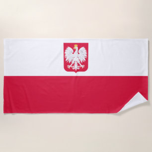 Poland Flag Beach Towel