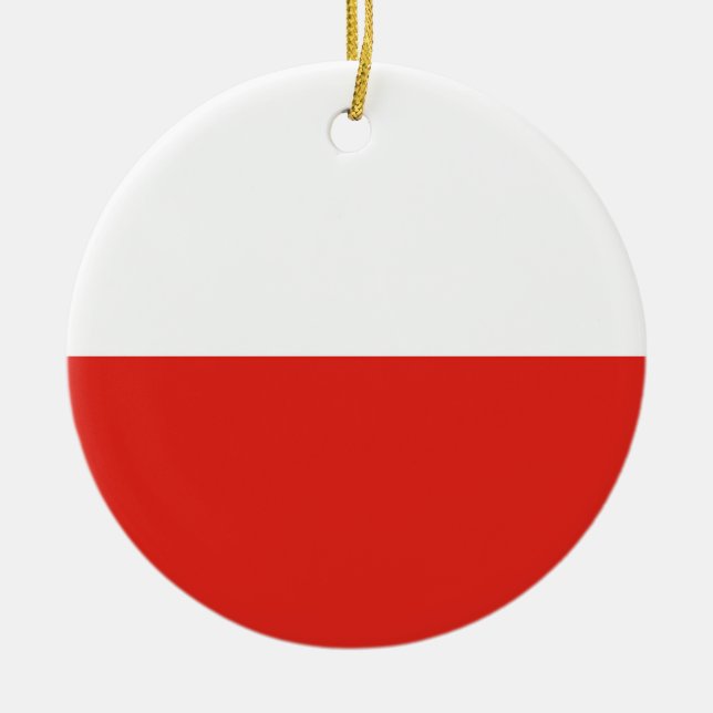 Poland flag ceramic ornament (Front)