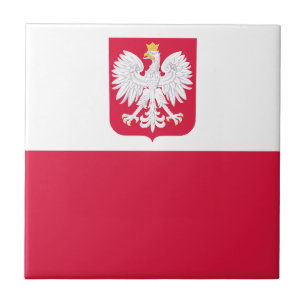 Poland Flag Ceramic Tile