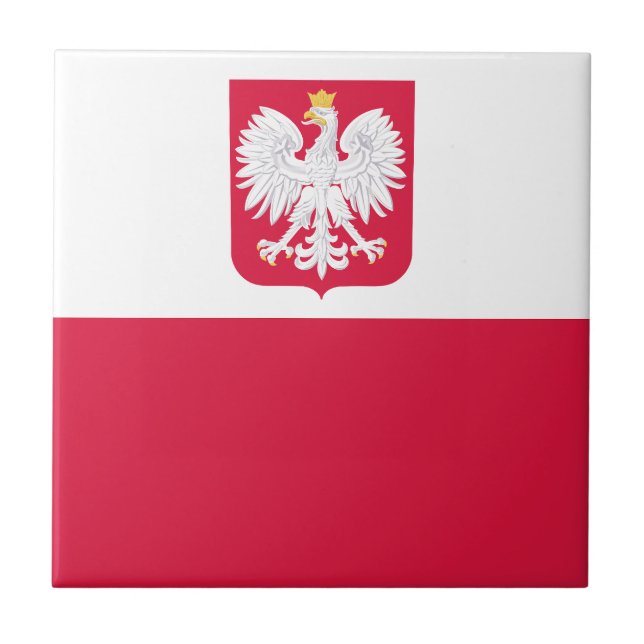 Poland Flag Ceramic Tile (Front)