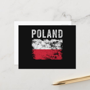 Poland Flag Distressed - Polish Flag Postcard