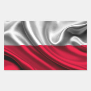 Poland Flag Fabric Rectangular Sticker