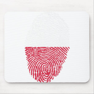 Poland Flag Fingerprint Country Pride Identity Mouse Pad