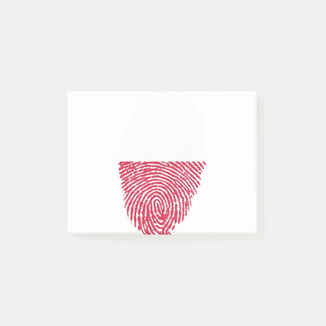 Poland Flag Fingerprint Country Pride Identity Post-it Notes (Front)