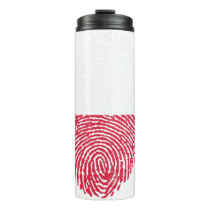 Poland Flag Fingerprint Country Pride Identity Thermal Tumbler