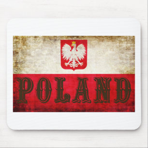 Poland Flag Grunge Mouse Pad