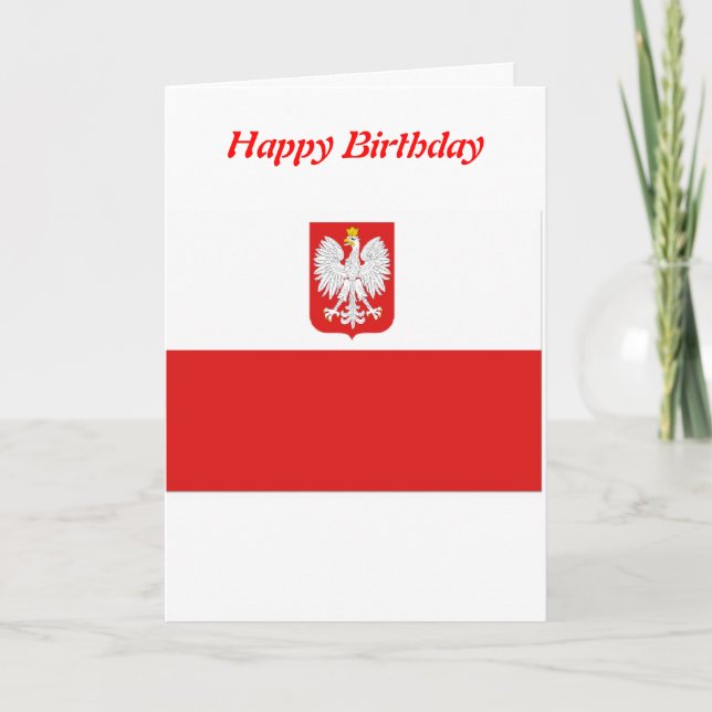 Poland flag happy birthday cards (Front)