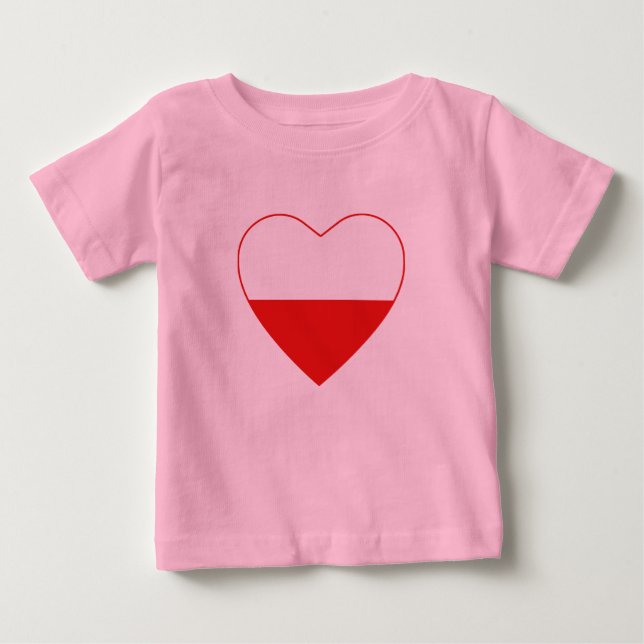 Poland Flag Heart T-Shirt (Front)
