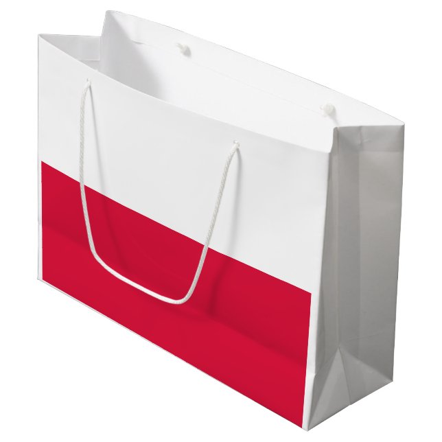 Poland Flag Large Gift Bag (Front Angled)