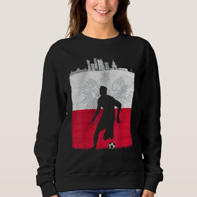 Poland Flag Lechia Roots Polska Soccer Polish Pols Sweatshirt (Front)