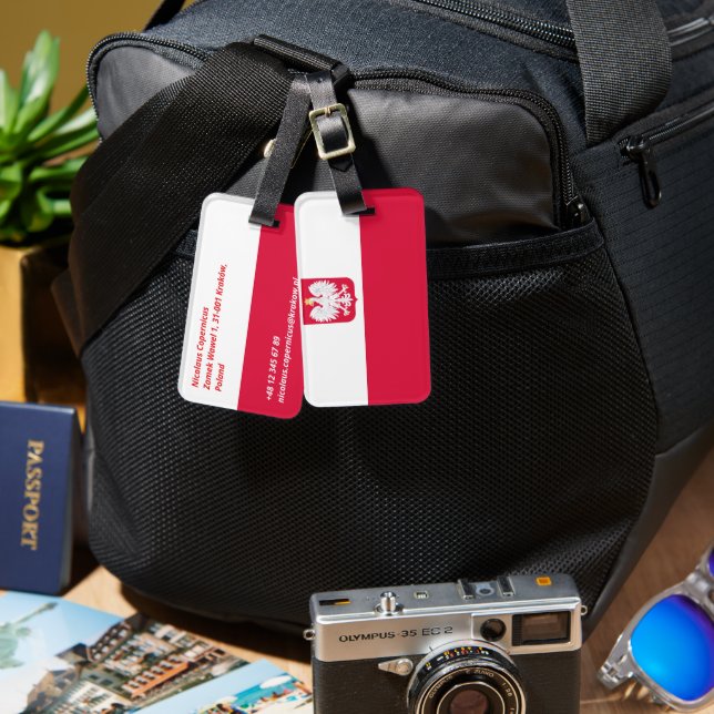 Poland flag luggage tag (Front & Back)