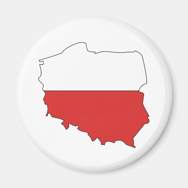 Poland Flag Map full size Magnet (Front)