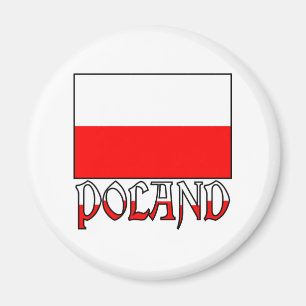 Poland Flag & Name Magnet