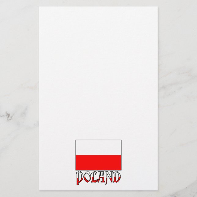 Poland Flag & Name Stationery (Front)