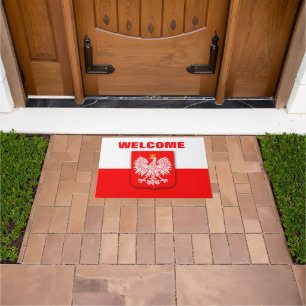 Poland Flag Patriotic Polska Travel Eagle Witamy Doormat