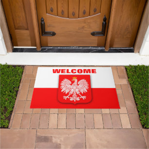 Poland Flag Patriotic Polska Travel Eagle Witamy Doormat