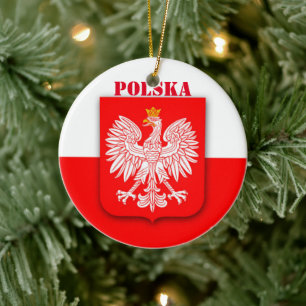 Poland Flag Patriotic Soccer Polska Ceramic Ornament