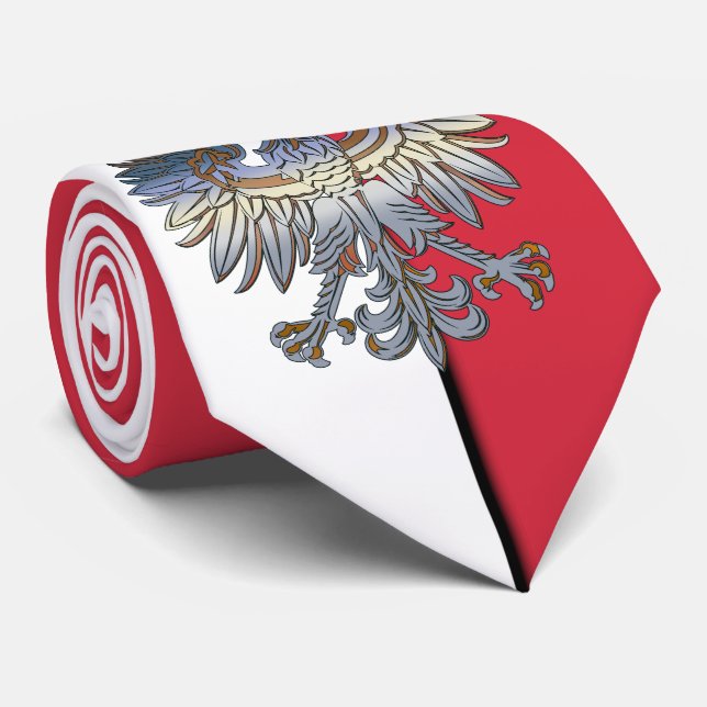 Poland Flag Polish Eagle Tie (Rolled)