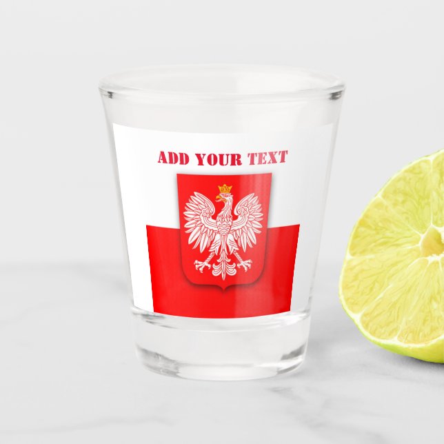 Poland Flag Polish Football Soccer Polska Patrioti Shot Glass (Front)