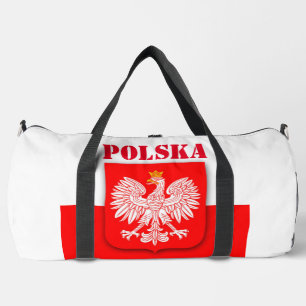 Poland Flag Polska Patriotic Football Soccer Duffle Bag