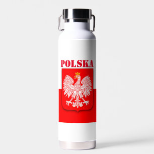 Poland Flag Polska Patriotic Football Soccer  Water Bottle