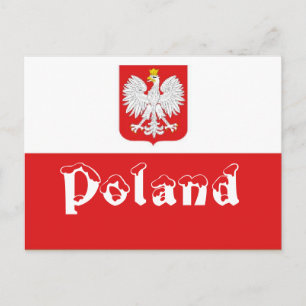 Poland flag postcard