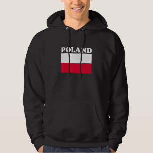 Poland Flag Pride Heritage Polska Roots Polish Whi Hoodie