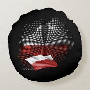 Poland flag round cushion