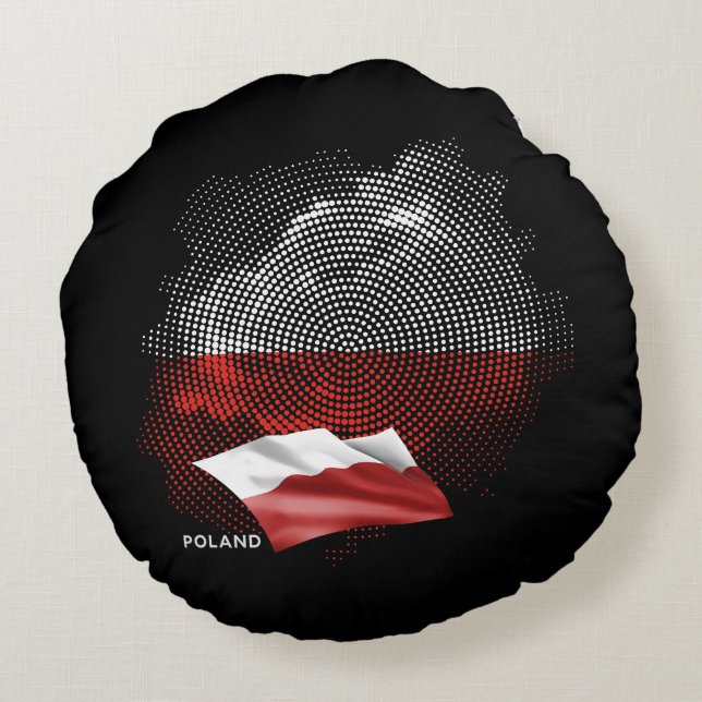 Poland flag round cushion (Back)