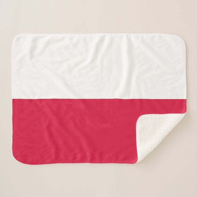 Poland Flag Sherpa Blanket (Front (Horizontal))