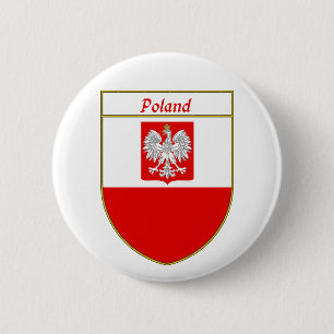 Poland Flag Shield 6 Cm Round Badge