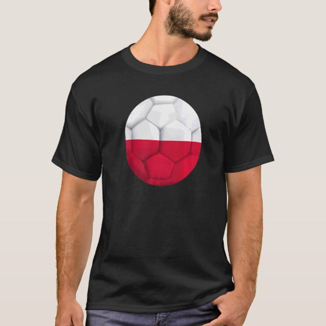 Poland Flag Soccer Football Polish Football Fan T-Shirt (Front)