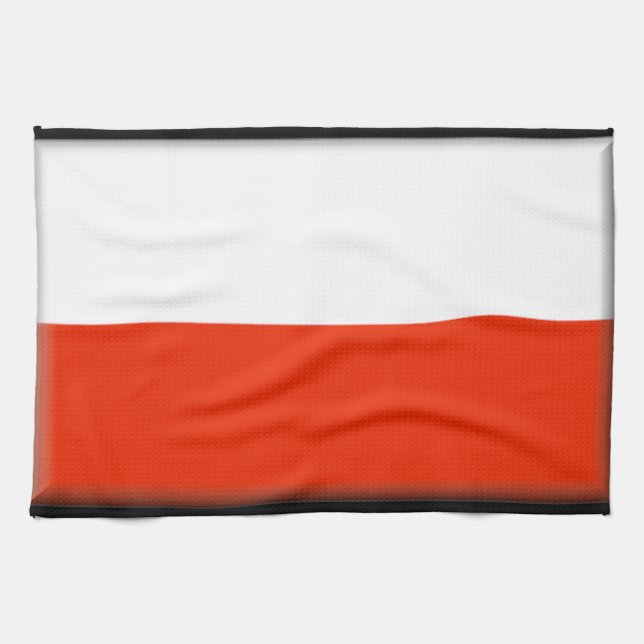 Poland Flag Tea Towel (Horizontal)