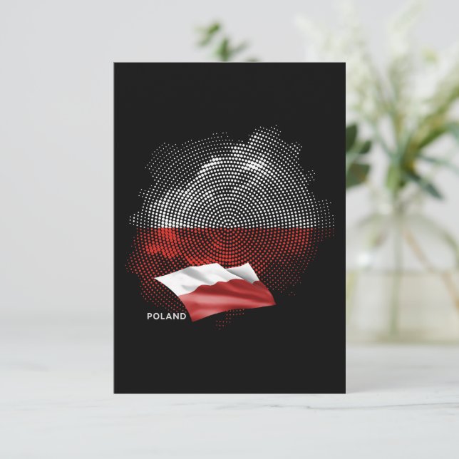 Poland flag thank you card (Standing Front)
