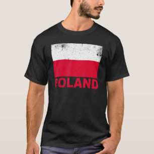 Poland Flag Vintage Polish Nationality Grunge Trav T-Shirt