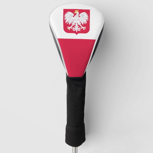 Poland flag (with coat of arms) golf head cover (Front)