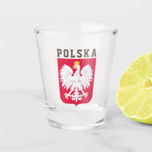 Poland flag (with coat of arms) shot glass