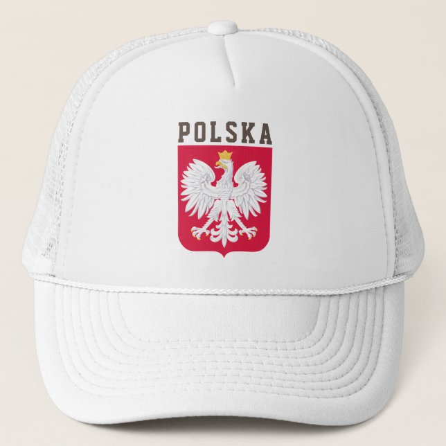 Poland flag (with coat of arms) trucker hat (Front)