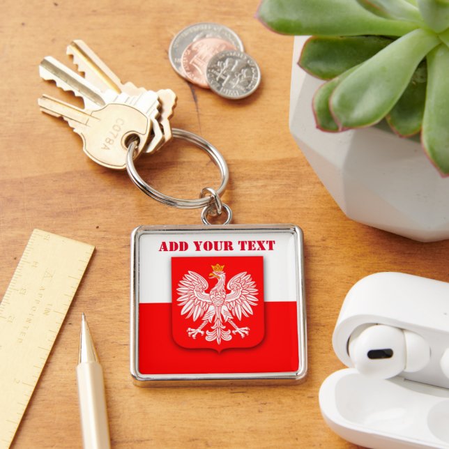 Poland Flag World Cup 2022 Football Soccer Polska Key Ring (Desk)