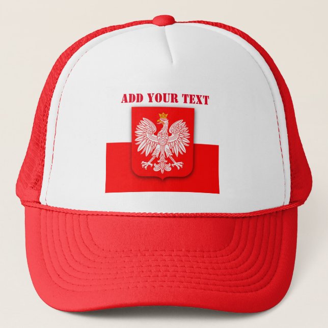 Poland Flag World Cup 2022 Football Soccer Trucker Hat (Front)