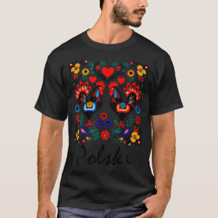 Poland Folk Art Flowers Polish Wycinanki Polska D T-Shirt