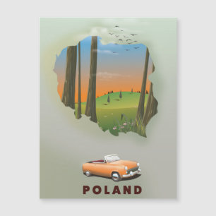 Poland Illustrated travel poster print.