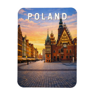 Poland Illustration Travel Art Vintage Magnet