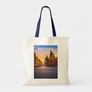 Poland Illustration Travel Art Vintage Tote Bag