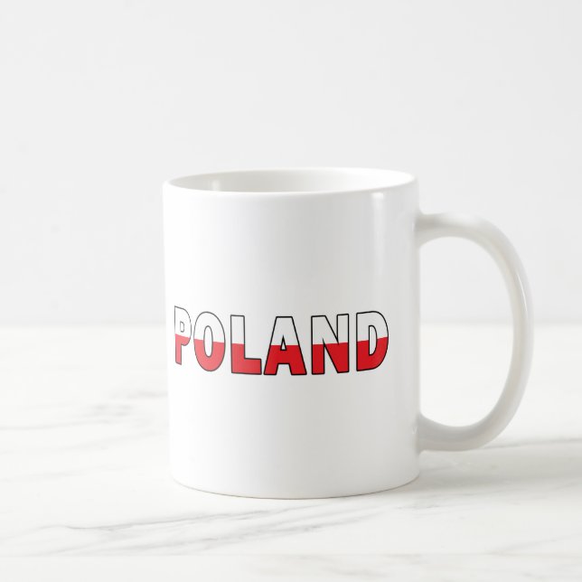 Poland in Polish Flag Colours Coffee Mug (Right)