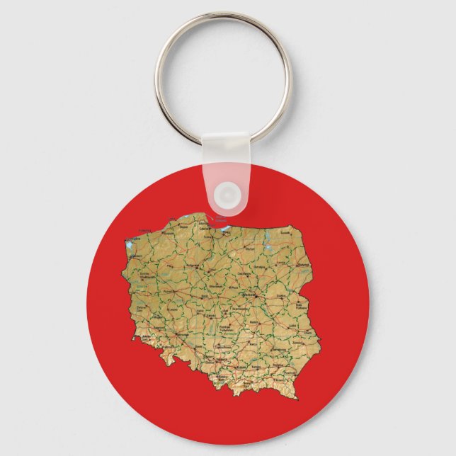 Poland Map Keychain (Front)