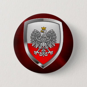 Poland Metallic Emblem 6 Cm Round Badge