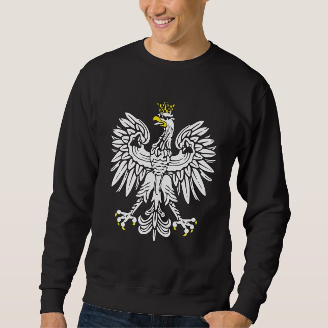 Poland National Eagle Red Pride Style Polish Eagle Sweatshirt (Front)
