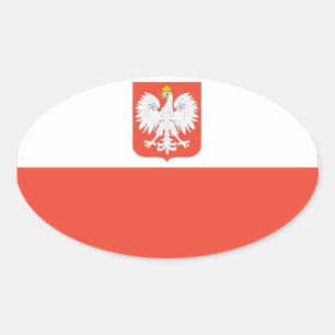 Poland National Flag Oval Sticker